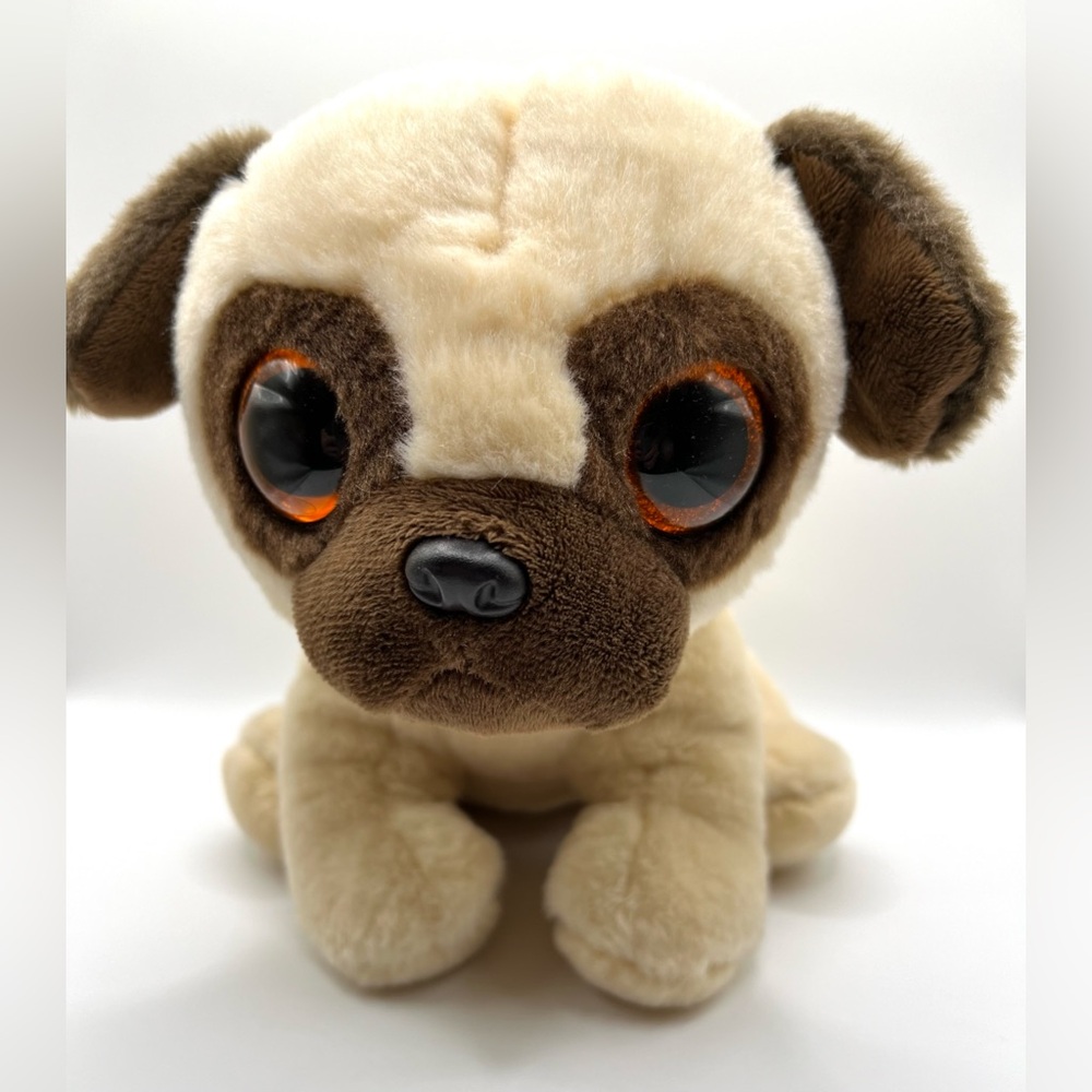 Rufus the Pug Velve Ty Stuffed Animal Puppy Soft Plush Dog Toy Glitter Eyes 2016